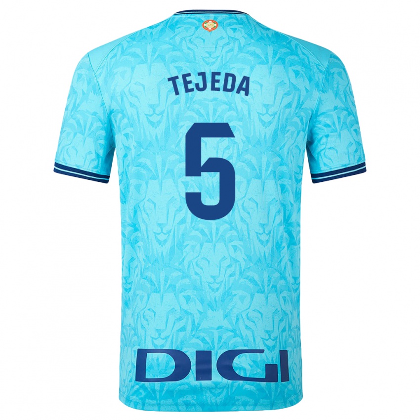 Mænd Diego Tejeda #5 Himmelblå Udebane Spillertrøjer 2023/24 Trøje T-Shirt