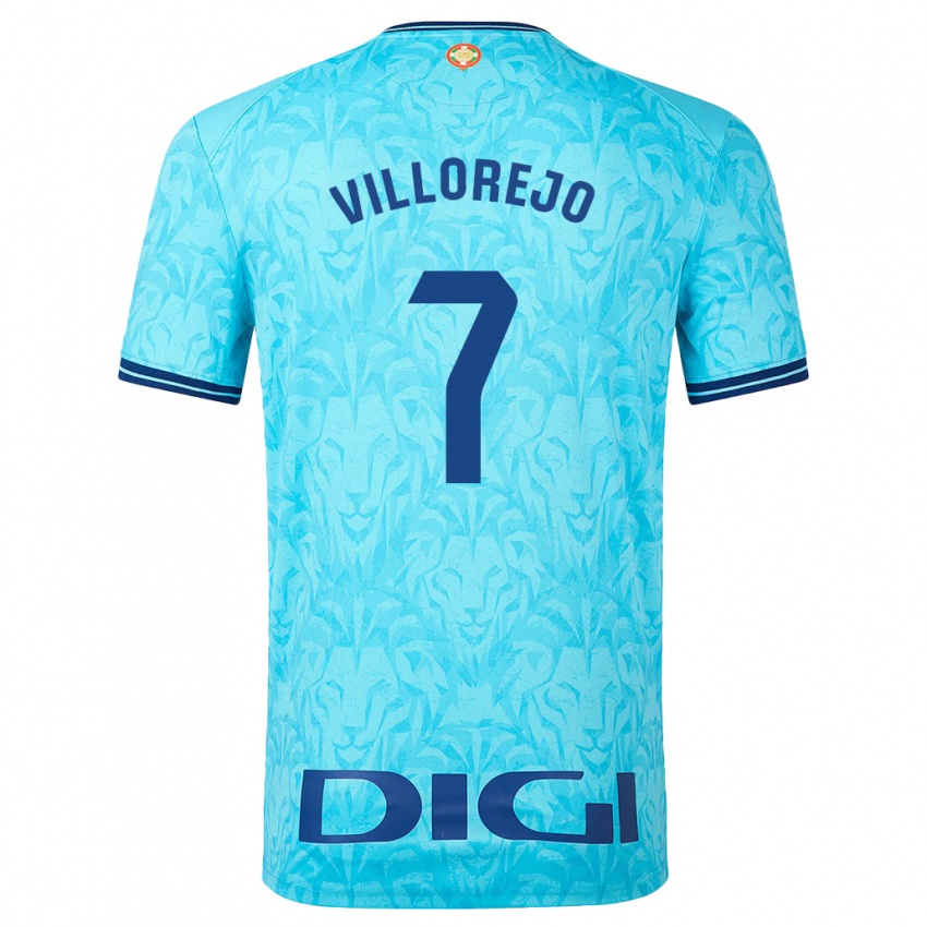 Mænd Ardaitz Villorejo #7 Himmelblå Udebane Spillertrøjer 2023/24 Trøje T-Shirt