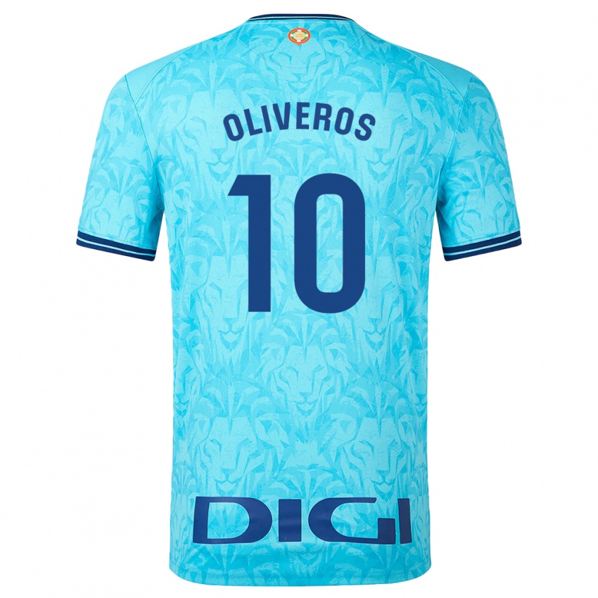 Mænd Aimar Oliveros #10 Himmelblå Udebane Spillertrøjer 2023/24 Trøje T-Shirt