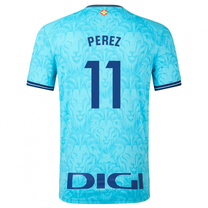 Mænd Adrián Pérez #11 Himmelblå Udebane Spillertrøjer 2023/24 Trøje T-Shirt