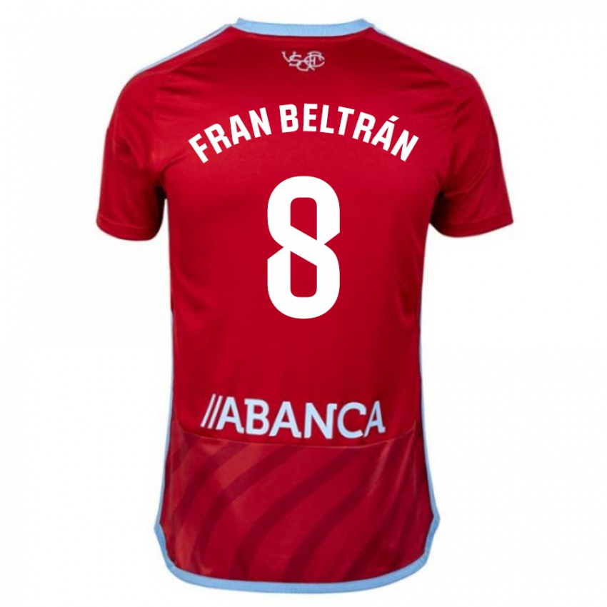 Mænd Fran Beltran #8 Rød Udebane Spillertrøjer 2023/24 Trøje T-Shirt