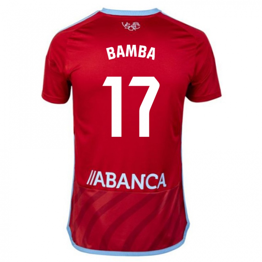 Mænd Jonathan Bamba #17 Rød Udebane Spillertrøjer 2023/24 Trøje T-Shirt