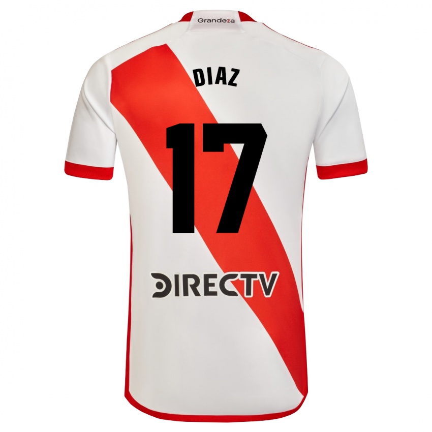 Kvinder Paulo Diaz #17 Hvid Rød Hjemmebane Spillertrøjer 2023/24 Trøje T-Shirt