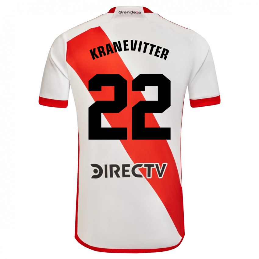 Kvinder Matias Kranevitter #22 Hvid Rød Hjemmebane Spillertrøjer 2023/24 Trøje T-Shirt