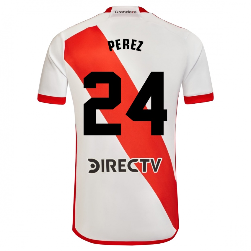 Kvinder Enzo Perez #24 Hvid Rød Hjemmebane Spillertrøjer 2023/24 Trøje T-Shirt