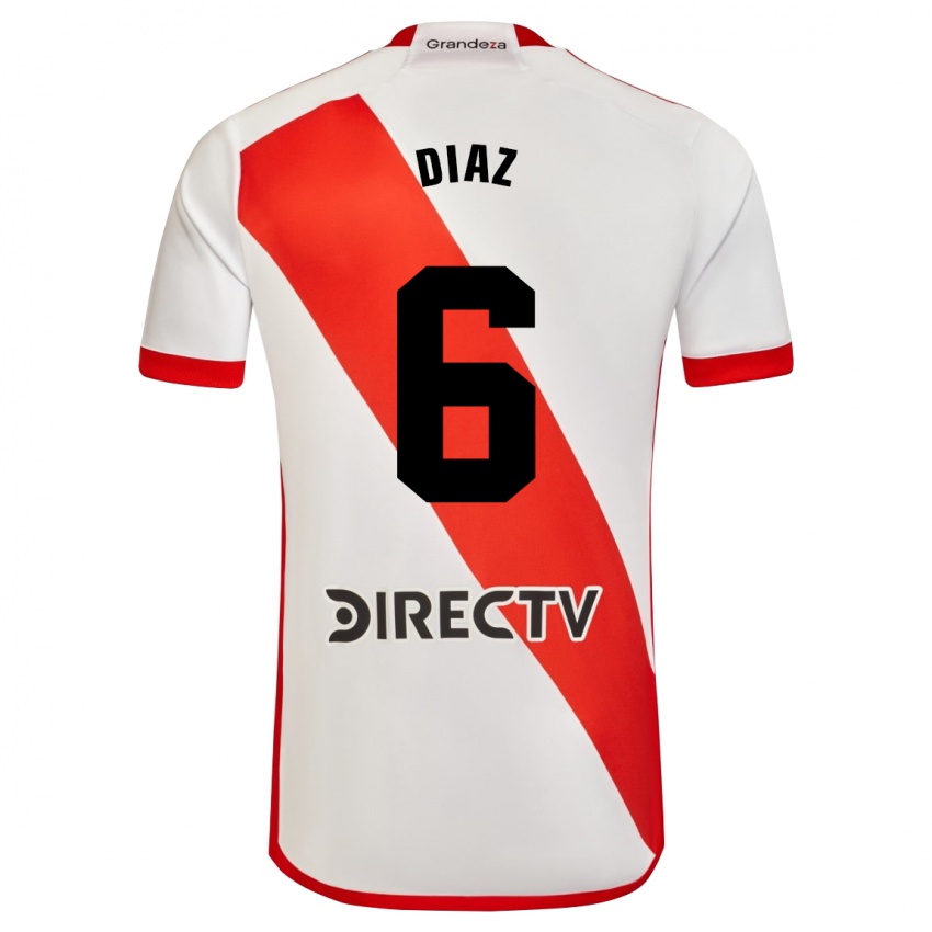 Kvinder Milagros Díaz #6 Hvid Rød Hjemmebane Spillertrøjer 2023/24 Trøje T-Shirt