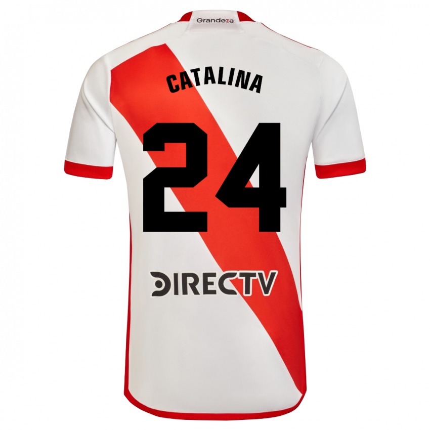 Kvinder Catalina Julia Primo #24 Hvid Rød Hjemmebane Spillertrøjer 2023/24 Trøje T-Shirt