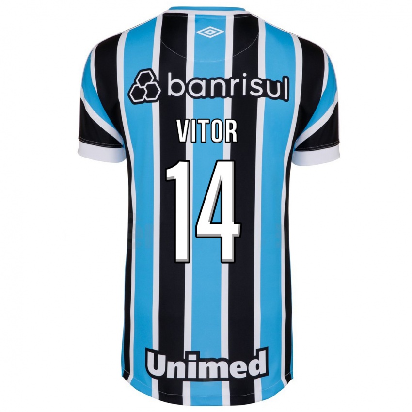 Kvinder João Vitor #14 Blå Hjemmebane Spillertrøjer 2023/24 Trøje T-Shirt