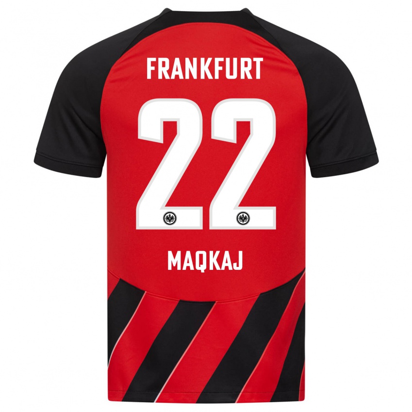 Kvinder Dritan Maqkaj #22 Rød Sort Hjemmebane Spillertrøjer 2023/24 Trøje T-Shirt