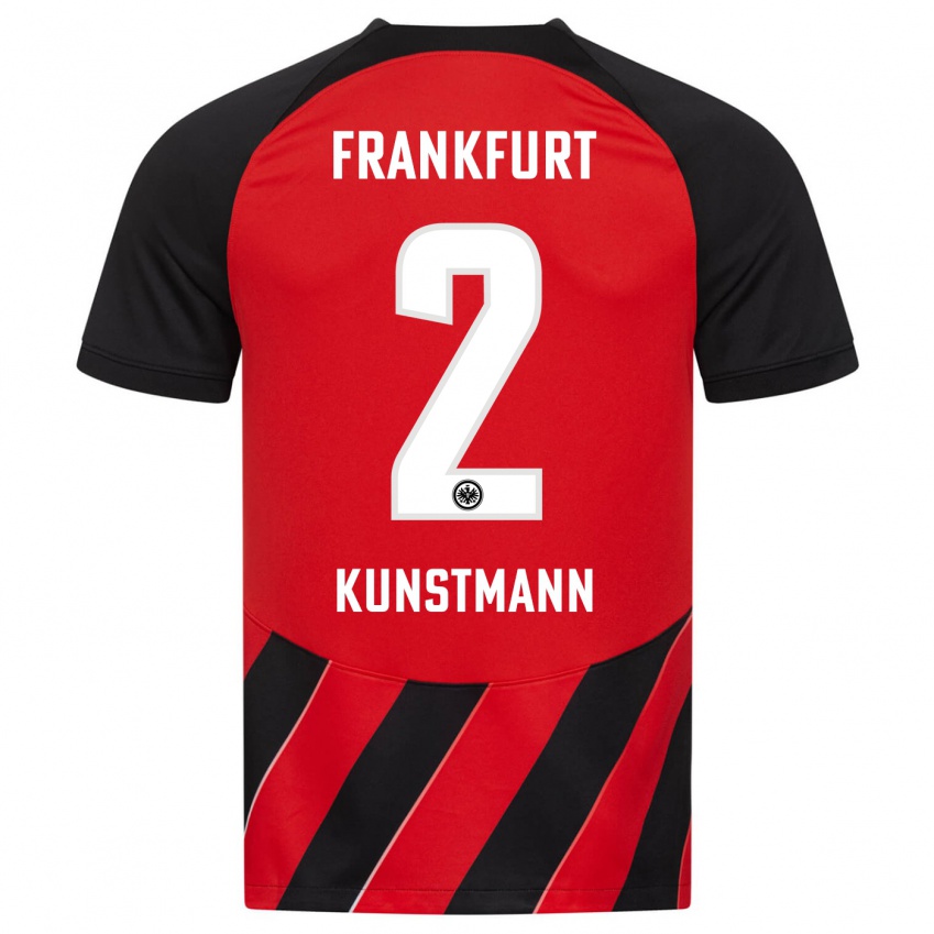 Kvinder Kelvin Kunstmann #2 Rød Sort Hjemmebane Spillertrøjer 2023/24 Trøje T-Shirt