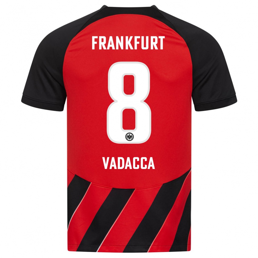 Kvinder Gianni Vadacca #8 Rød Sort Hjemmebane Spillertrøjer 2023/24 Trøje T-Shirt