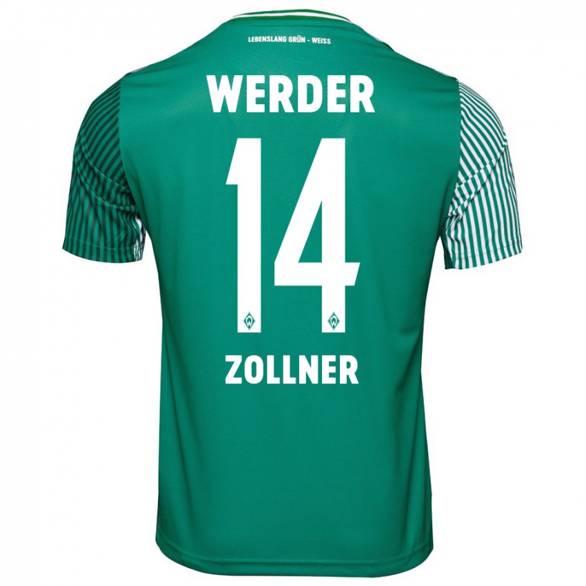 Kvinder Adrian Zollner #14 Grøn Hjemmebane Spillertrøjer 2023/24 Trøje T-Shirt