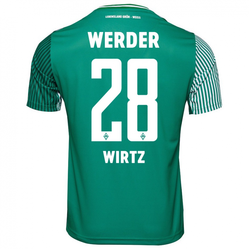 Kvinder Juliane Wirtz #28 Grøn Hjemmebane Spillertrøjer 2023/24 Trøje T-Shirt