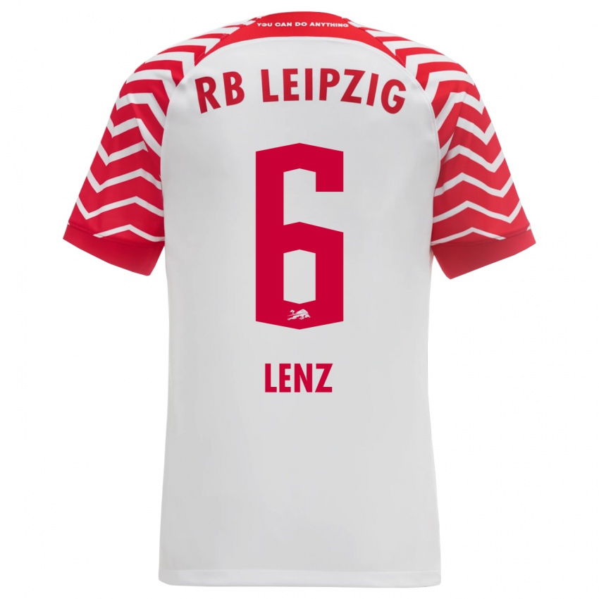 Kvinder Elias Lenz #6 Hvid Hjemmebane Spillertrøjer 2023/24 Trøje T-Shirt