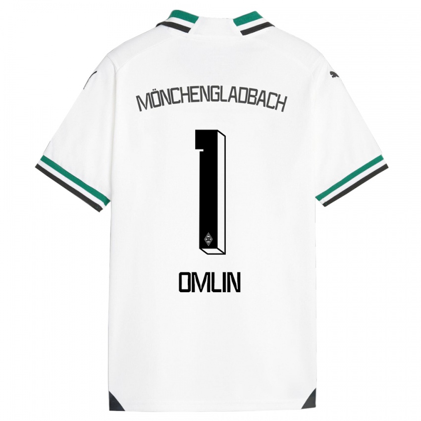 Kvinder Jonas Omlin #1 Hvid Grøn Hjemmebane Spillertrøjer 2023/24 Trøje T-Shirt