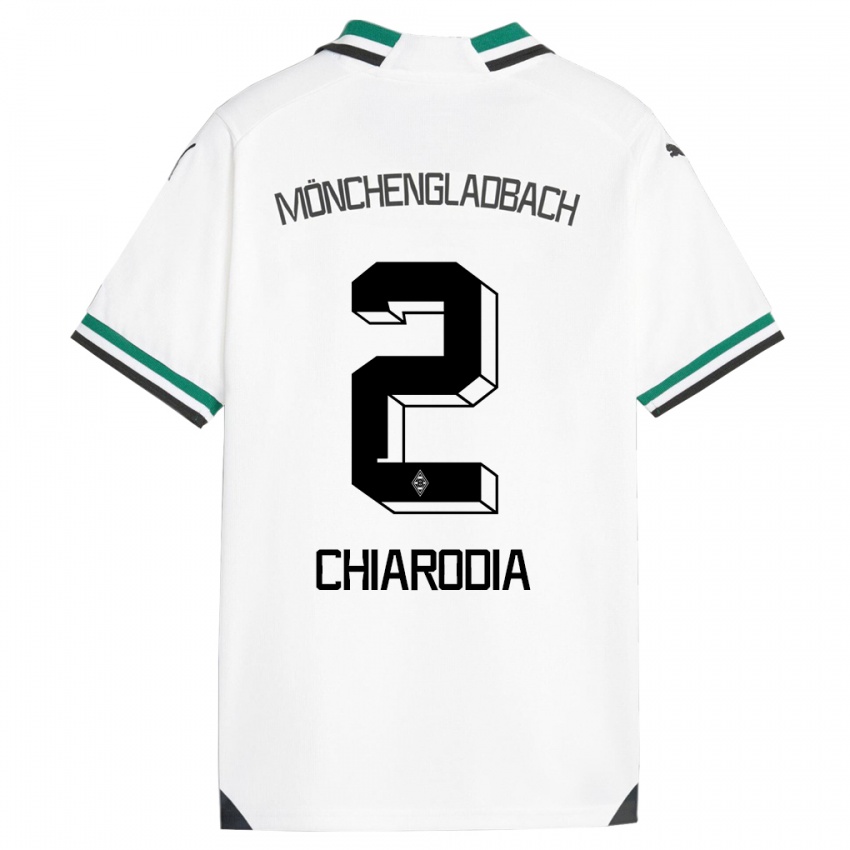 Kvinder Fabio Chiarodia #2 Hvid Grøn Hjemmebane Spillertrøjer 2023/24 Trøje T-Shirt