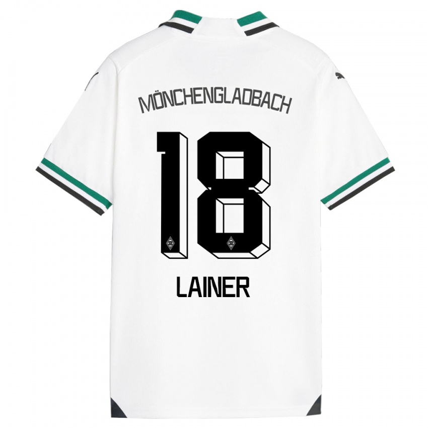 Kvinder Stefan Lainer #18 Hvid Grøn Hjemmebane Spillertrøjer 2023/24 Trøje T-Shirt