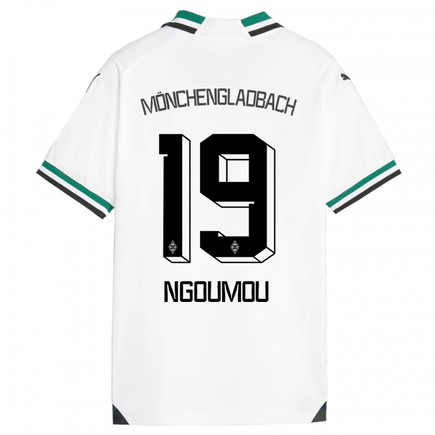 Kvinder Nathan Ngoumou #19 Hvid Grøn Hjemmebane Spillertrøjer 2023/24 Trøje T-Shirt
