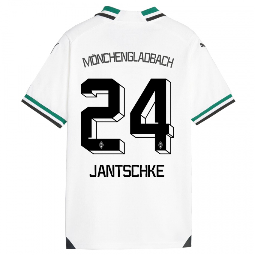 Kvinder Tony Jantschke #24 Hvid Grøn Hjemmebane Spillertrøjer 2023/24 Trøje T-Shirt