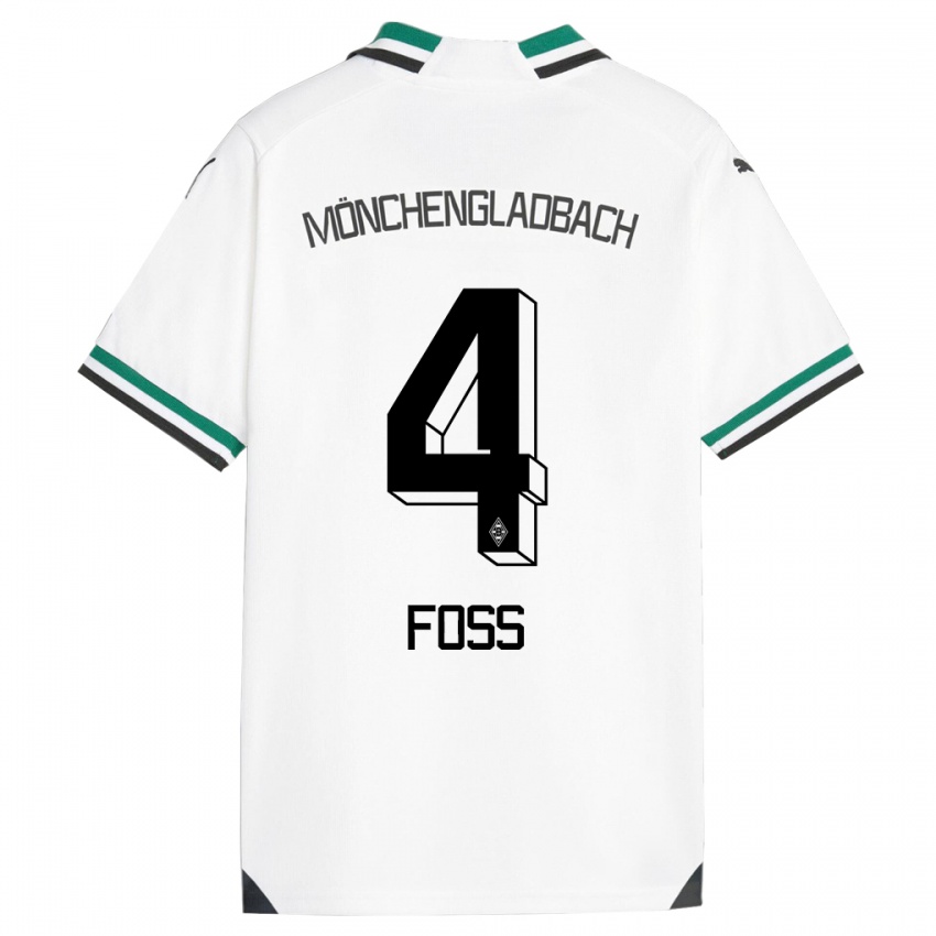 Kvinder Jonathan Foss #4 Hvid Grøn Hjemmebane Spillertrøjer 2023/24 Trøje T-Shirt