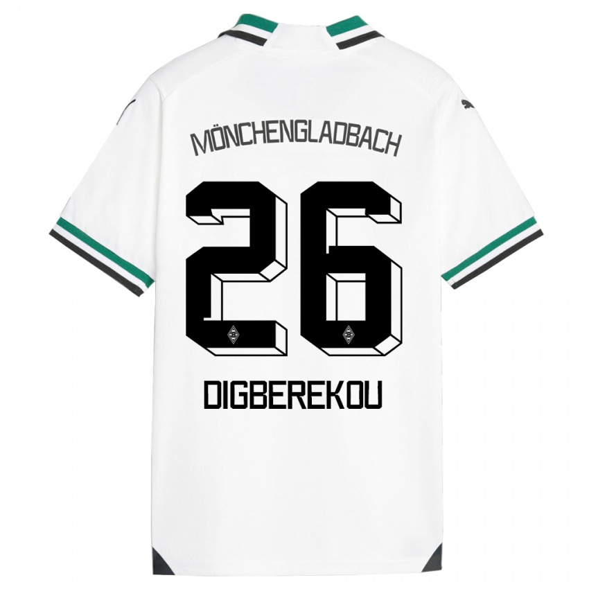 Kvinder Ibrahim Digberekou #26 Hvid Grøn Hjemmebane Spillertrøjer 2023/24 Trøje T-Shirt