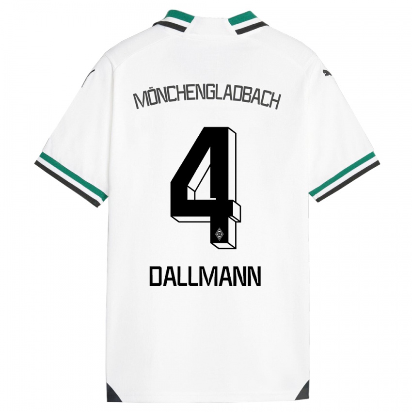 Kvinder Jule Dallmann #4 Hvid Grøn Hjemmebane Spillertrøjer 2023/24 Trøje T-Shirt