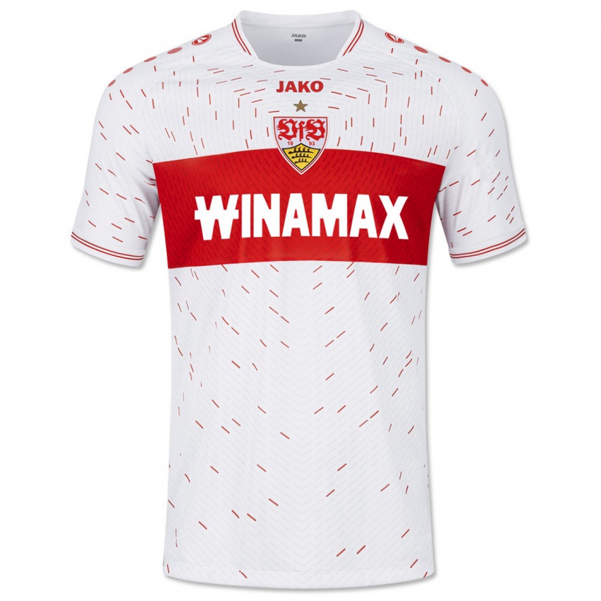 Kvinder Florian Schock #42 Hvid Hjemmebane Spillertrøjer 2023/24 Trøje T-Shirt