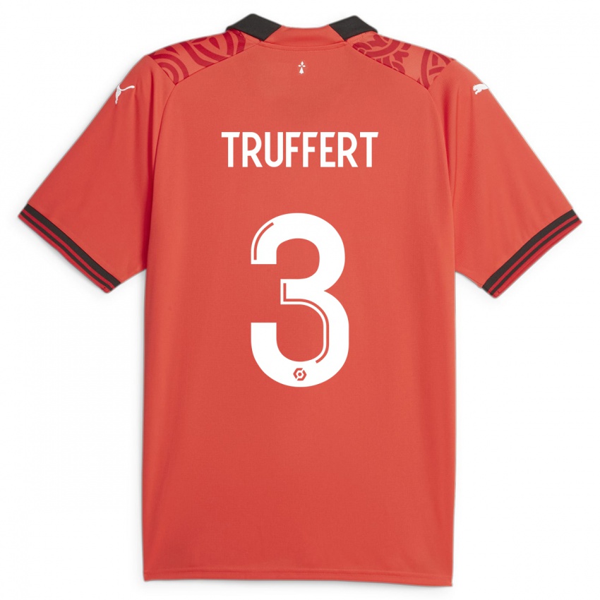 Kvinder Adrien Truffert #3 Rød Hjemmebane Spillertrøjer 2023/24 Trøje T-Shirt