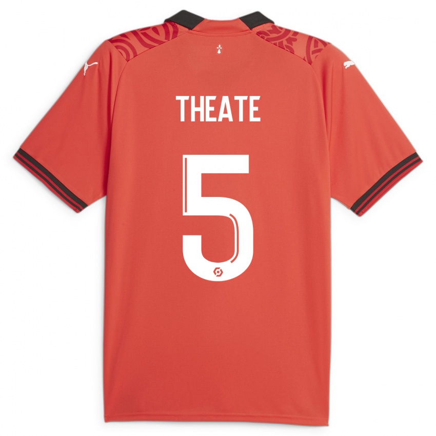Kvinder Arthur Theate #5 Rød Hjemmebane Spillertrøjer 2023/24 Trøje T-Shirt