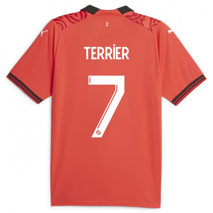 Kvinder Martin Terrier #7 Rød Hjemmebane Spillertrøjer 2023/24 Trøje T-Shirt