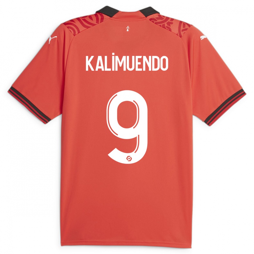 Kvinder Arnaud Kalimuendo #9 Rød Hjemmebane Spillertrøjer 2023/24 Trøje T-Shirt