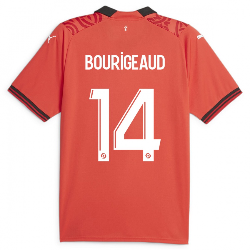Kvinder Benjamin Bourigeaud #14 Rød Hjemmebane Spillertrøjer 2023/24 Trøje T-Shirt