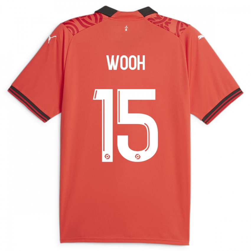 Kvinder Christopher Wooh #15 Rød Hjemmebane Spillertrøjer 2023/24 Trøje T-Shirt