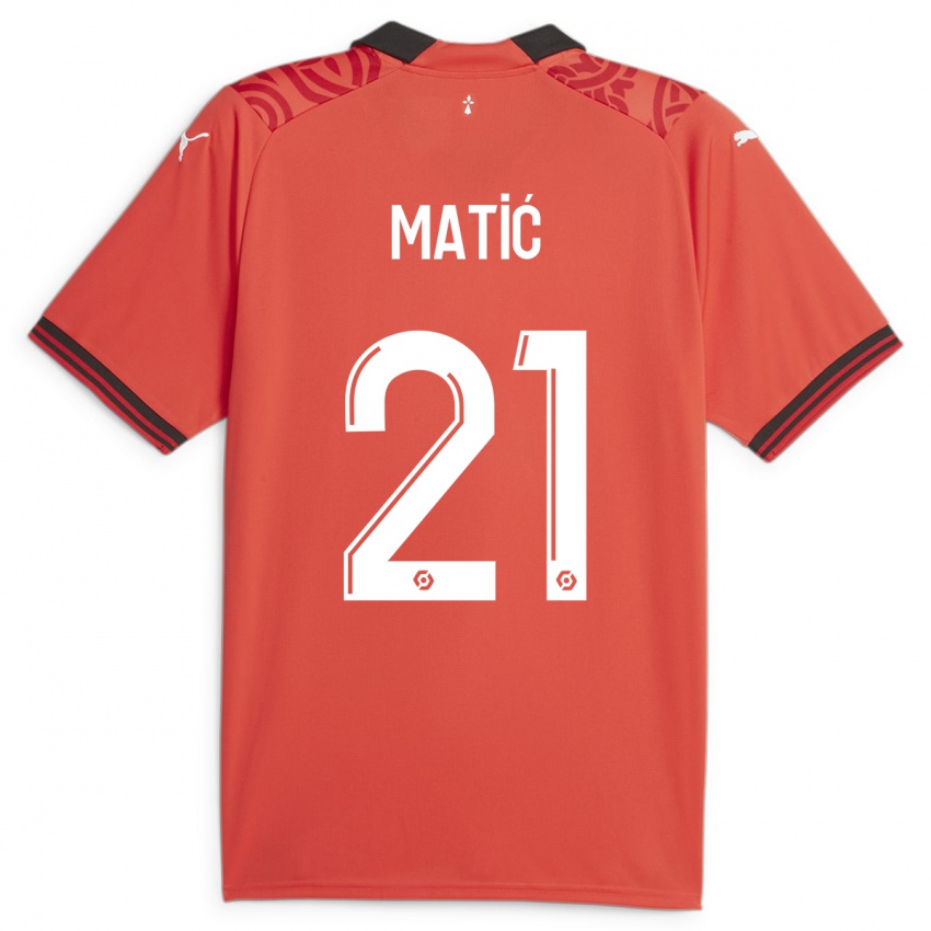 Kvinder Nemanja Matic #21 Rød Hjemmebane Spillertrøjer 2023/24 Trøje T-Shirt