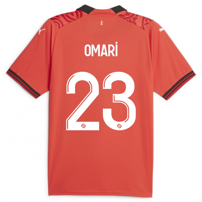 Kvinder Warmed Omari #23 Rød Hjemmebane Spillertrøjer 2023/24 Trøje T-Shirt