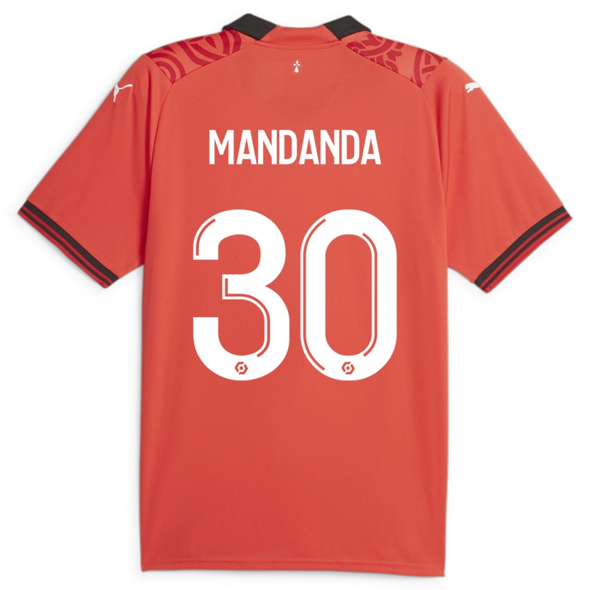 Kvinder Steve Mandanda #30 Rød Hjemmebane Spillertrøjer 2023/24 Trøje T-Shirt