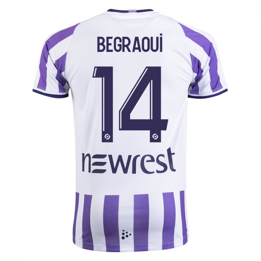 Kvinder Yanis Begraoui #14 Hvid Hjemmebane Spillertrøjer 2023/24 Trøje T-Shirt
