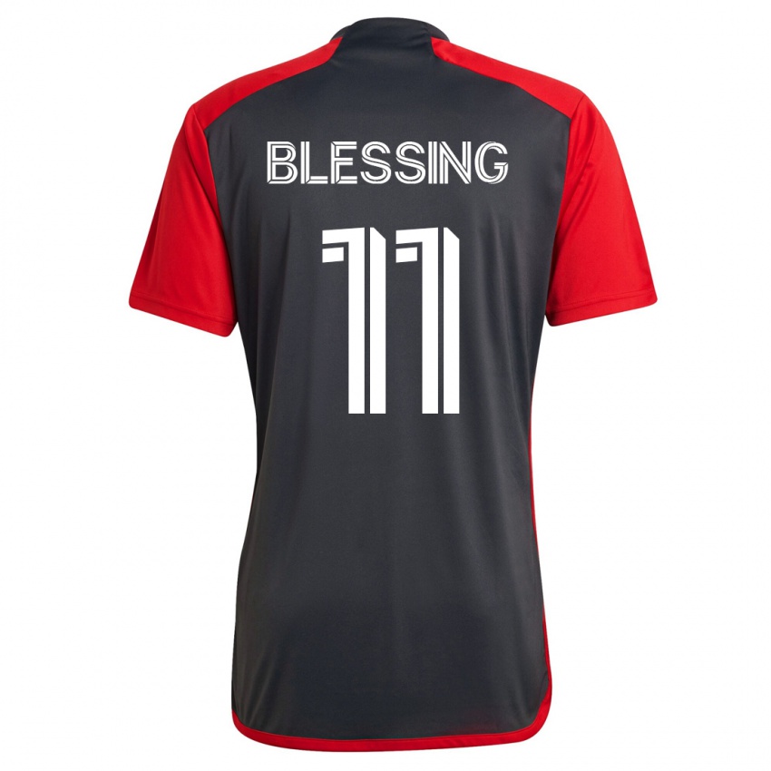 Kvinder Latif Blessing #11 Grå Hjemmebane Spillertrøjer 2023/24 Trøje T-Shirt