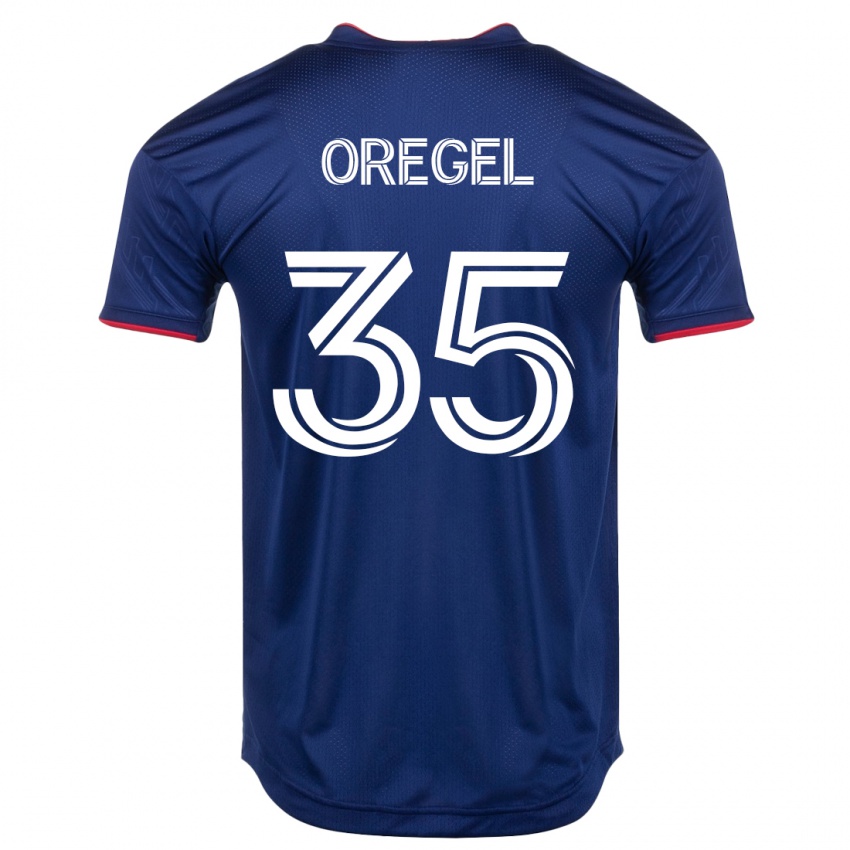 Kvinder Sergio Oregel #35 Flåde Hjemmebane Spillertrøjer 2023/24 Trøje T-Shirt