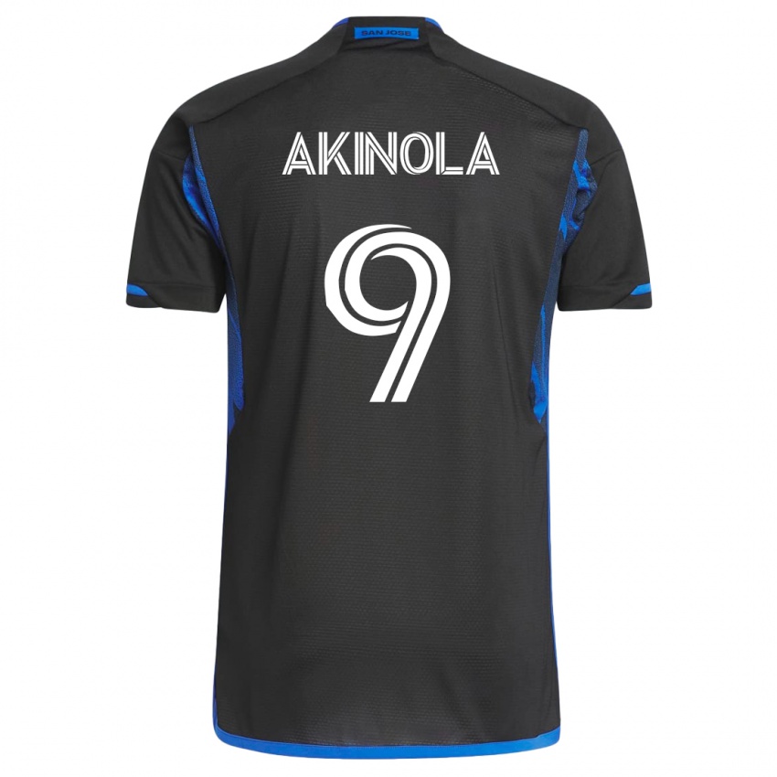 Kvinder Ayo Akinola #9 Blå Sort Hjemmebane Spillertrøjer 2023/24 Trøje T-Shirt