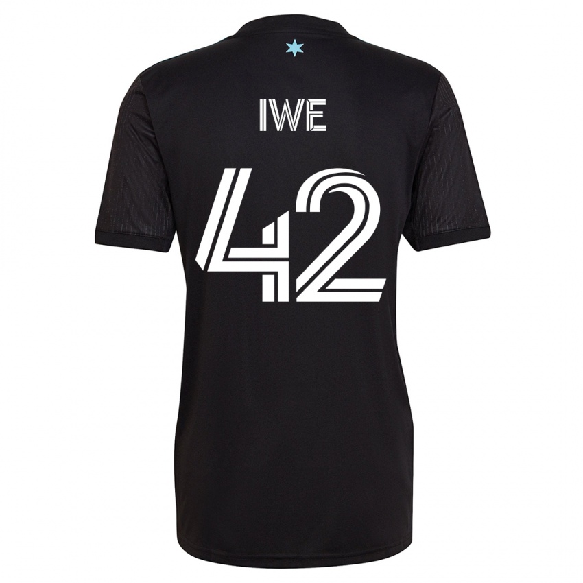 Kvinder Emmanuel Iwe #42 Sort Hjemmebane Spillertrøjer 2023/24 Trøje T-Shirt