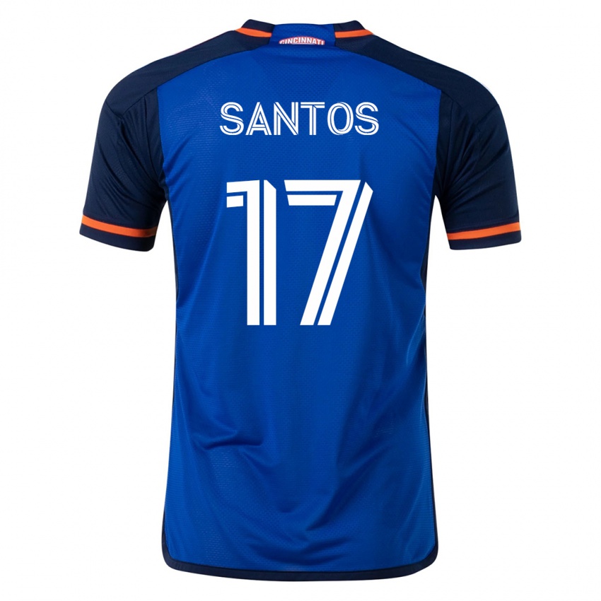 Kvinder Sergio Santos #17 Blå Hjemmebane Spillertrøjer 2023/24 Trøje T-Shirt