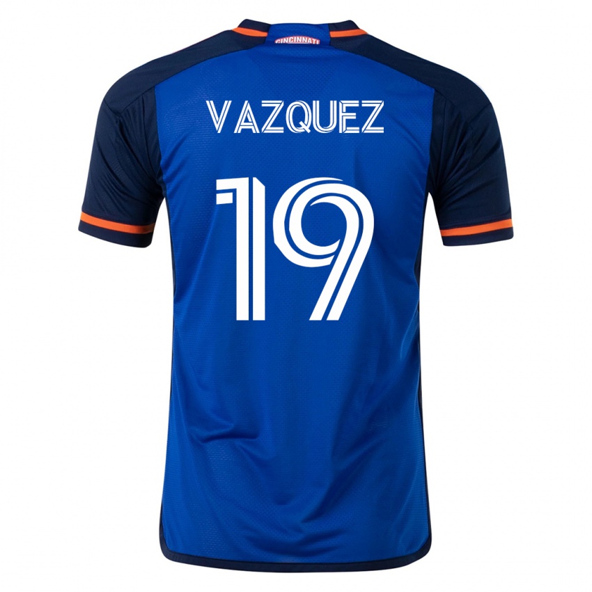 Kvinder Brandon Vazquez #19 Blå Hjemmebane Spillertrøjer 2023/24 Trøje T-Shirt