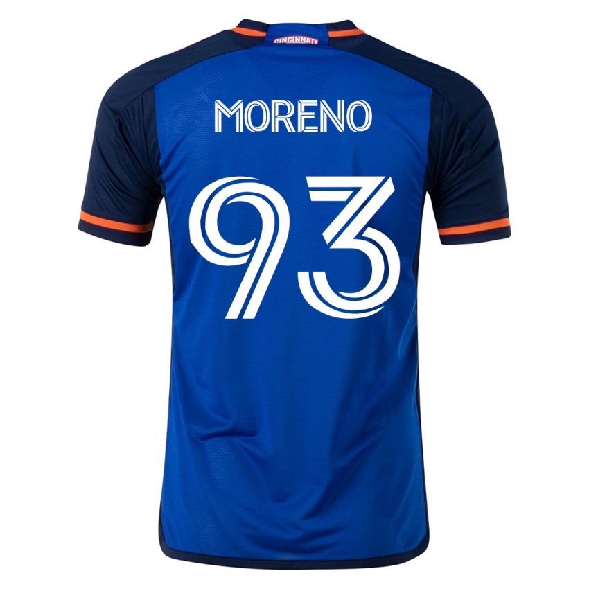 Kvinder Júnior Moreno #93 Blå Hjemmebane Spillertrøjer 2023/24 Trøje T-Shirt