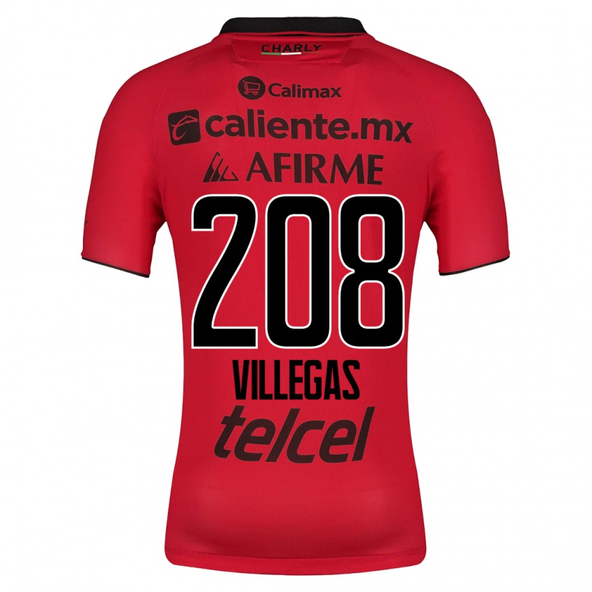 Kvinder Óscar Villegas #208 Rød Hjemmebane Spillertrøjer 2023/24 Trøje T-Shirt