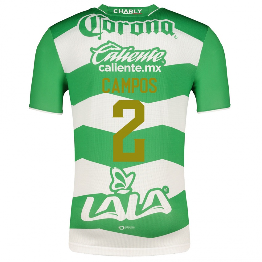 Kvinder Omar Campos #2 Grøn Hjemmebane Spillertrøjer 2023/24 Trøje T-Shirt