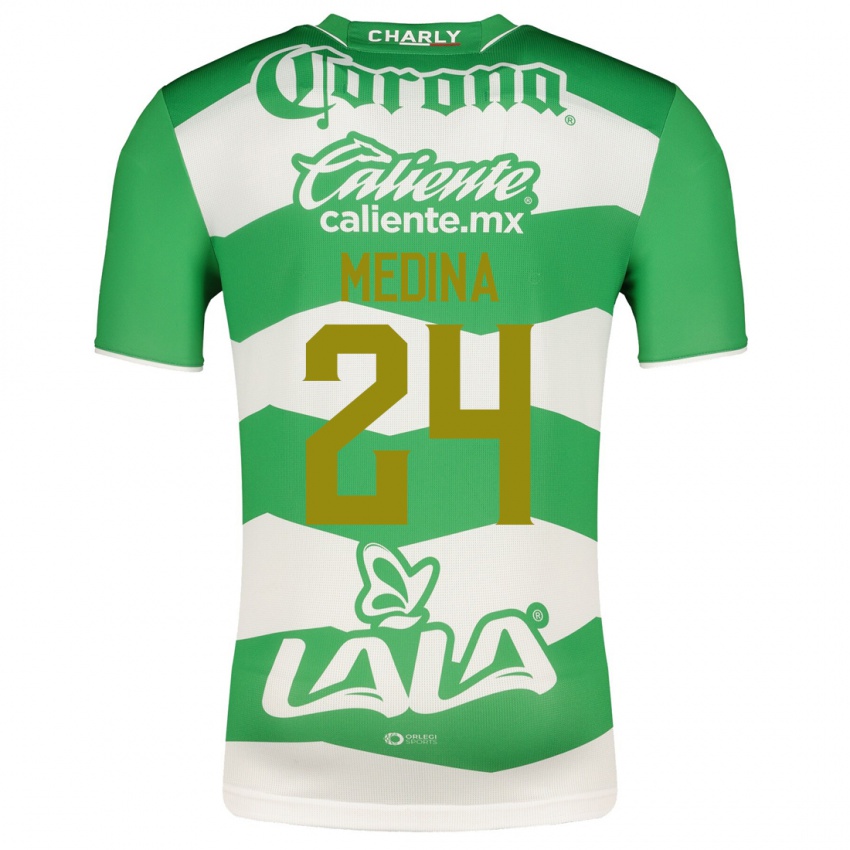 Kvinder Diego Medina #24 Grøn Hjemmebane Spillertrøjer 2023/24 Trøje T-Shirt