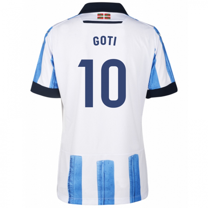 Kvinder Mikel Goti #10 Blå Hvid Hjemmebane Spillertrøjer 2023/24 Trøje T-Shirt