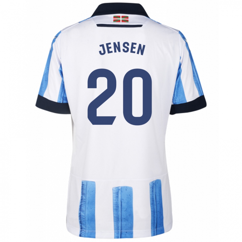 Kvinder Synne Jensen #20 Blå Hvid Hjemmebane Spillertrøjer 2023/24 Trøje T-Shirt