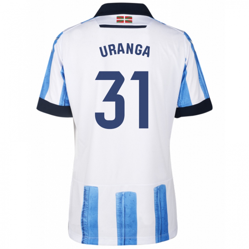 Kvinder Haizea Uranga Agirre #31 Blå Hvid Hjemmebane Spillertrøjer 2023/24 Trøje T-Shirt